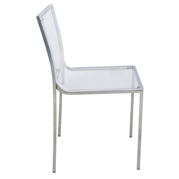 Leisuremod Almeda Lucite Acrylic Clear Dining Side Chair Set Of 2 Overstock 9283607