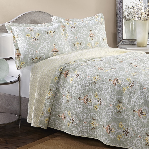 Laura Ashley Sheffield Reversible 3-piece Cotton Quilt Set - Free ...