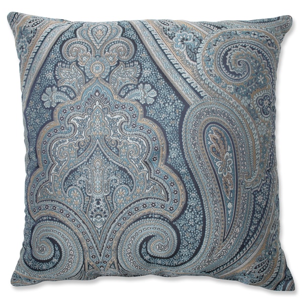 Shop Pillow Perfect Royal Paisley Blue Throw Pillow Free Shipping