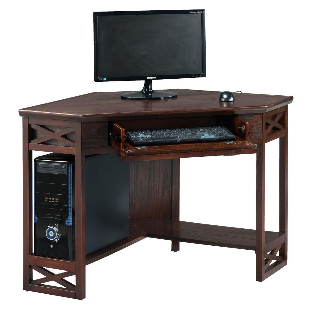 Shop Chocolate Oak Corner Laptop Desk Free Shipping Today