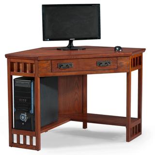 KD Furnishings Mission Oak Corner Laptop Desk