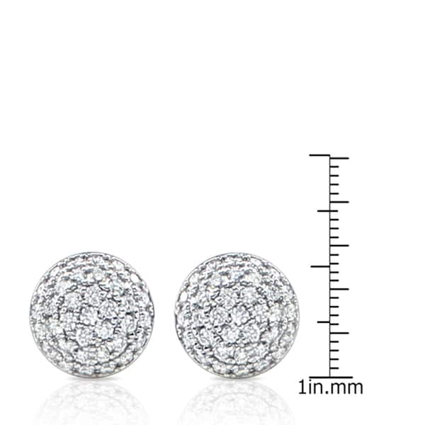 14k Gold Round 2ct TDW Half Ball Pave Diamond Stud Earrings by Auriya (H-I, SI1-SI2)