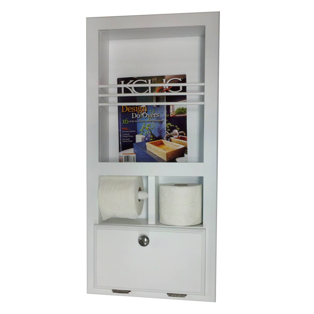 Key West Series 10 Recessed Magazine Rack with Toilet Paper Holders and Storage