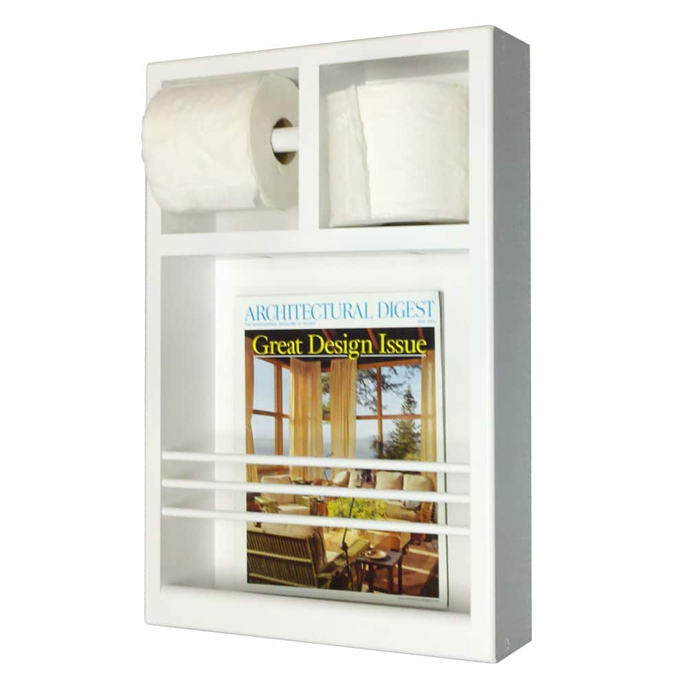 Key West Series 12 Surface Mounted Magazine Rack with Toilet Paper Holders