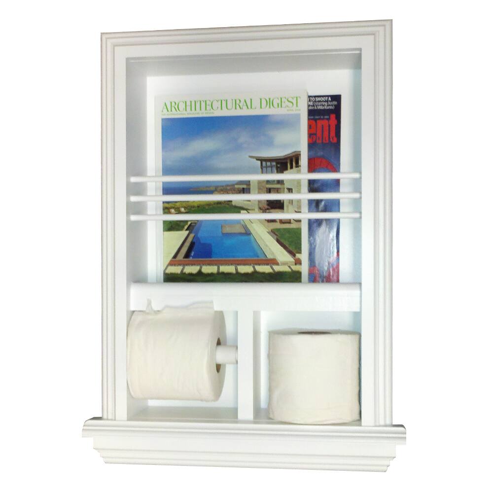 Key West Series Recessed Magazine Rack and Double Toilet Paper Holder