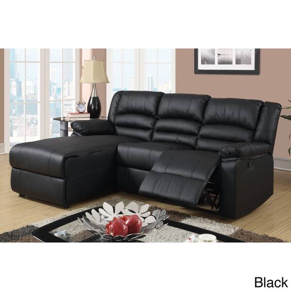 Creteil Bonded Leather Loveseat Recliner with Left Chaise Overstock 9286023