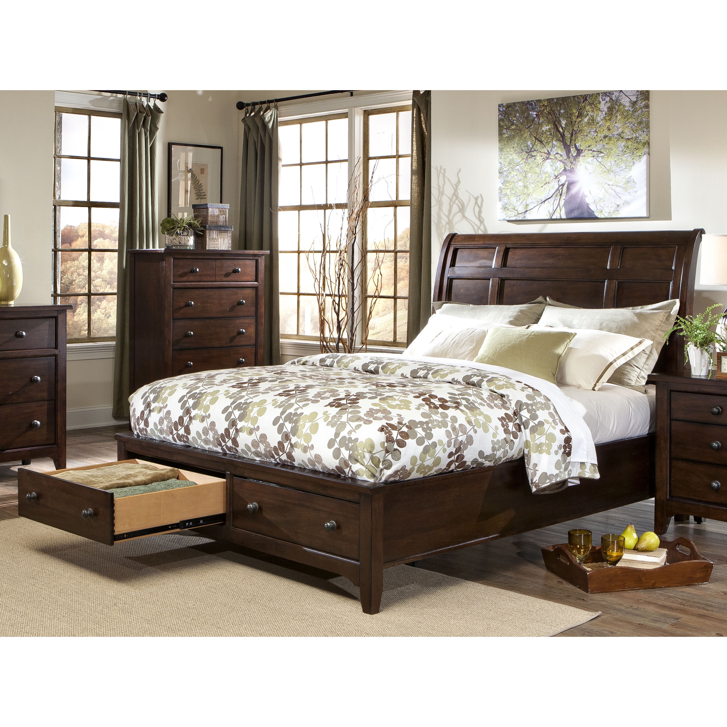 Shop Intercon Jackson Solid Wood Storage Sleigh Bed Free