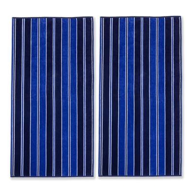 Superior Oversized Stripe Cotton Jacquard Beach Towel (Set of 2)