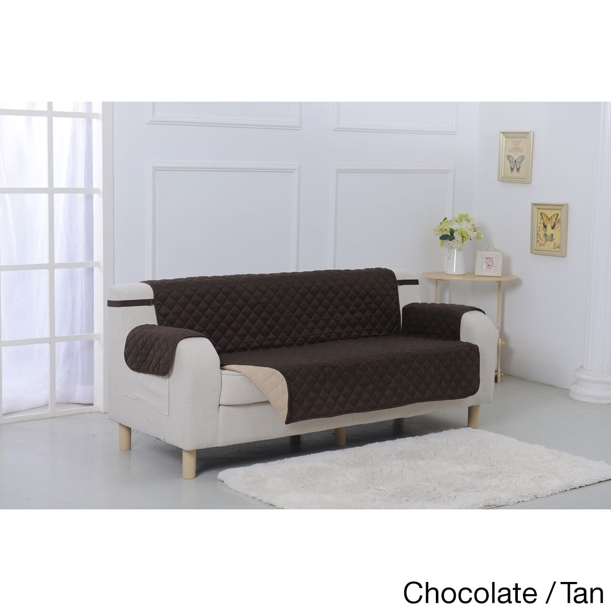 Vervelend vrek kaart Suede Microfiber Reversible Quilted Sofa Furniture Protector - Overstock -  9286099