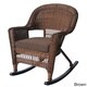 preview thumbnail 5 of 7, Honey Rocker Wicker Chairs with Cushions (Set of 2) Brown