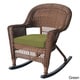 preview thumbnail 7 of 7, Honey Rocker Wicker Chairs with Cushions (Set of 2) Green