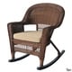 preview thumbnail 6 of 7, Honey Rocker Wicker Chairs with Cushions (Set of 2) Tan