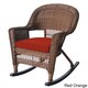 preview thumbnail 8 of 7, Honey Rocker Wicker Chairs with Cushions (Set of 2) Red