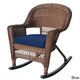 preview thumbnail 4 of 7, Honey Rocker Wicker Chairs with Cushions (Set of 2) Blue