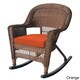 preview thumbnail 3 of 7, Honey Rocker Wicker Chairs with Cushions (Set of 2) Orange