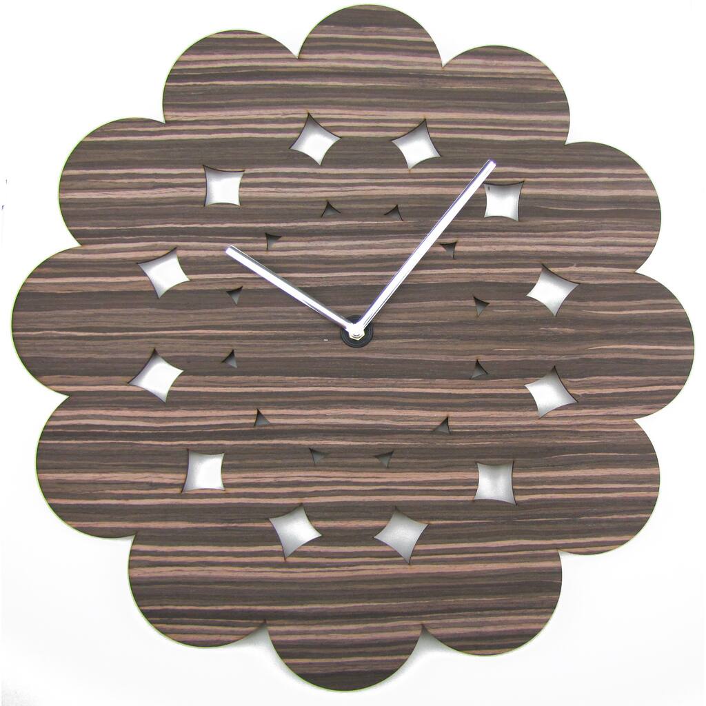 HSN Modern Mid-century 19-inch Wood Clock
