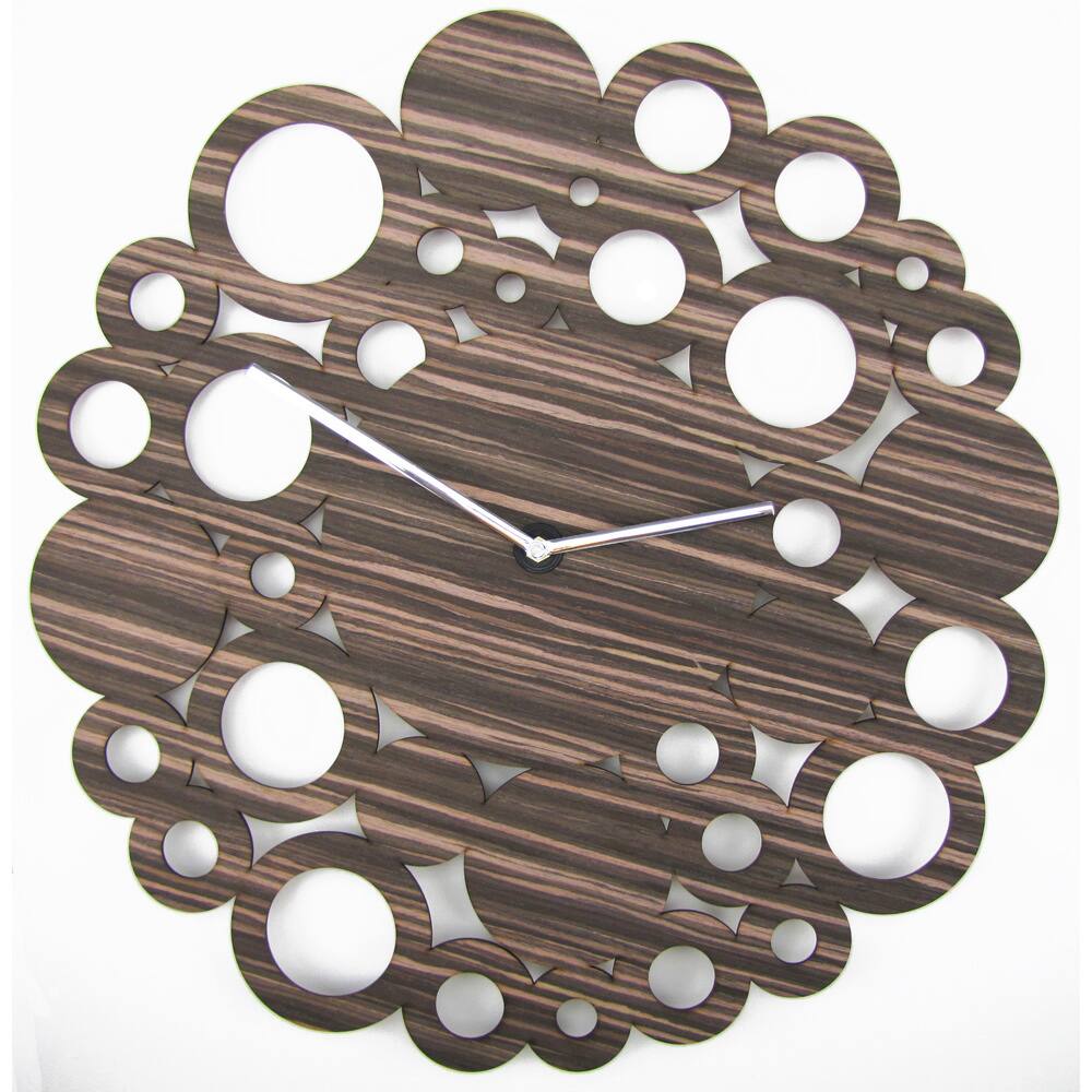 Modern Mid-century 20-inch Wood Clock