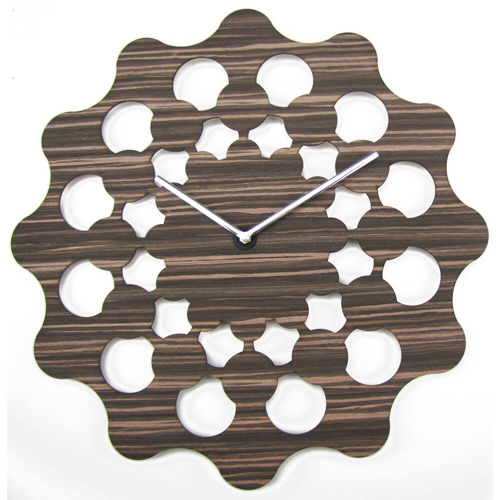 Modern Mid-century 19-inch Handmade Laser-cut Wood Clock