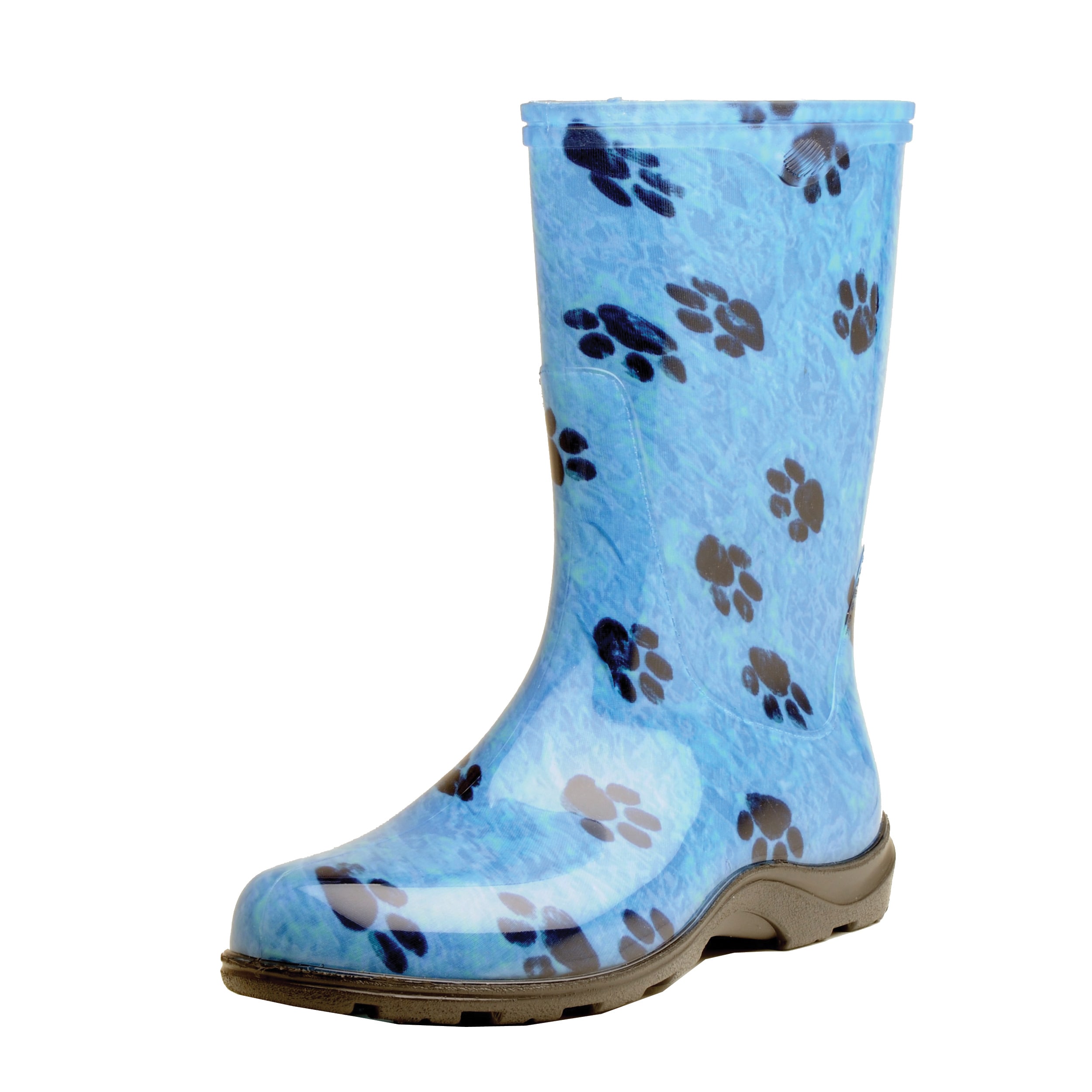 womens paw print rain boots