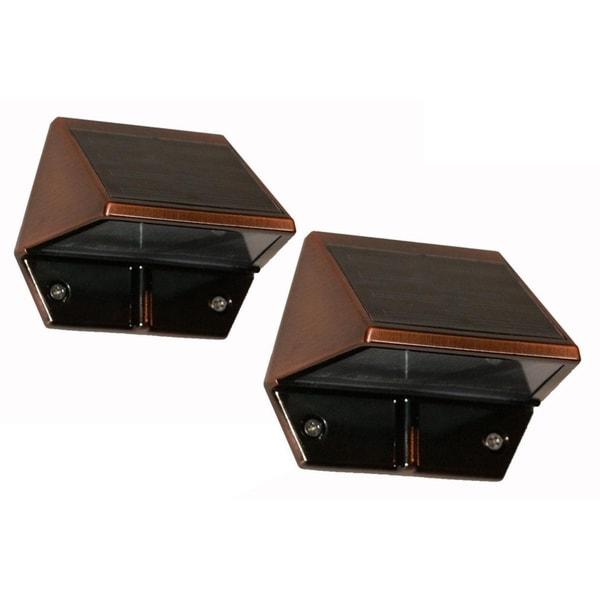 Classy Caps Copper Plated Solar Deck and Wall Light (Set of 2)