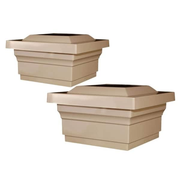 Shop Classy Caps 5x5 Majestic Tan Pvc Solar Post Cap Set Of 2 Overstock 9286490