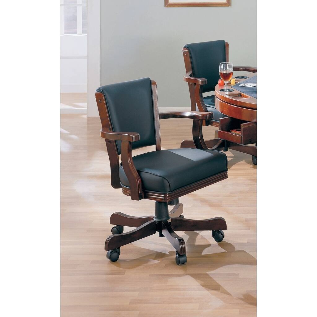 Coaster Furniture Mitchell Chestnut and Black Upholstered Game Chair