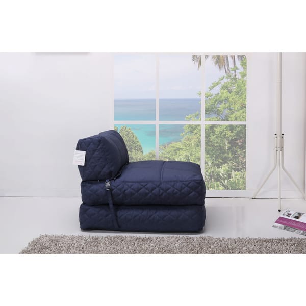 Shop Austin Blue Bean Bag Chair Bed Free Shipping Today