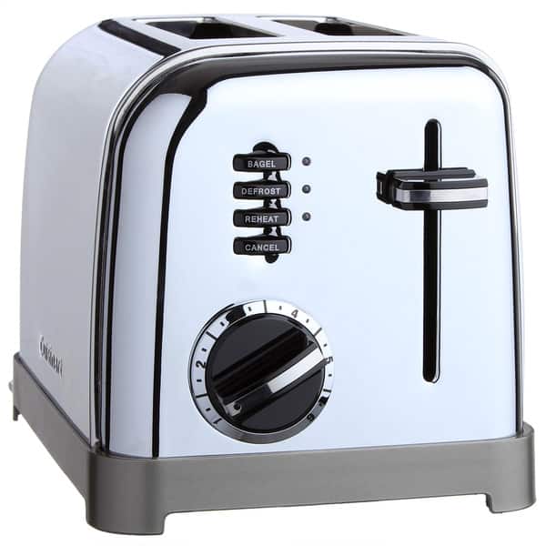 2-Slice Toaster, Bagel Toaster, Black Stainless Steel