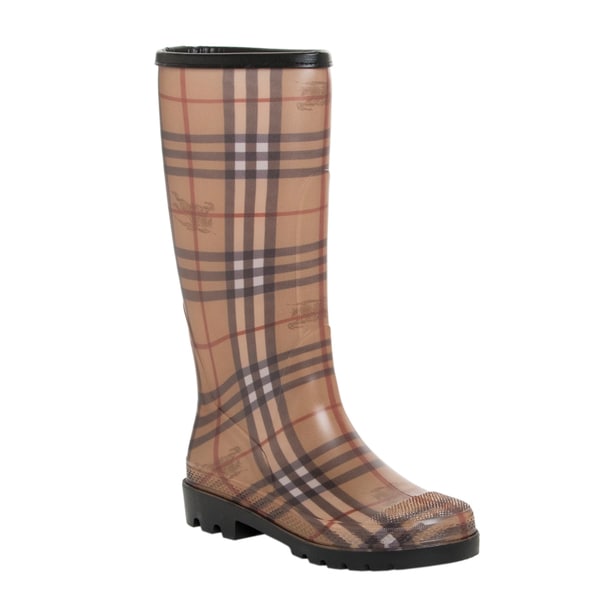 burberry haymarket rain boots