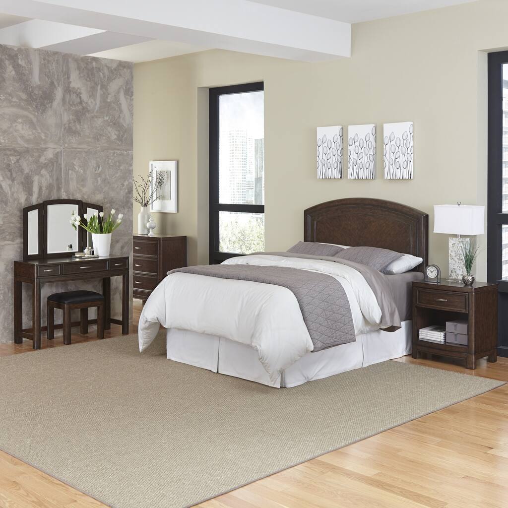 Crescent Hill Headboard, Night Stand, Vanity Set, and Chest by Home Styles