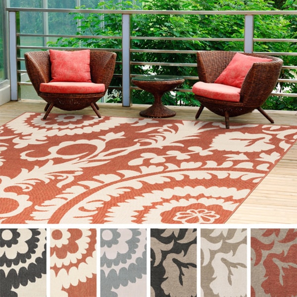 Nina Contemporary Floral Indoor/Outdoor Area Rug