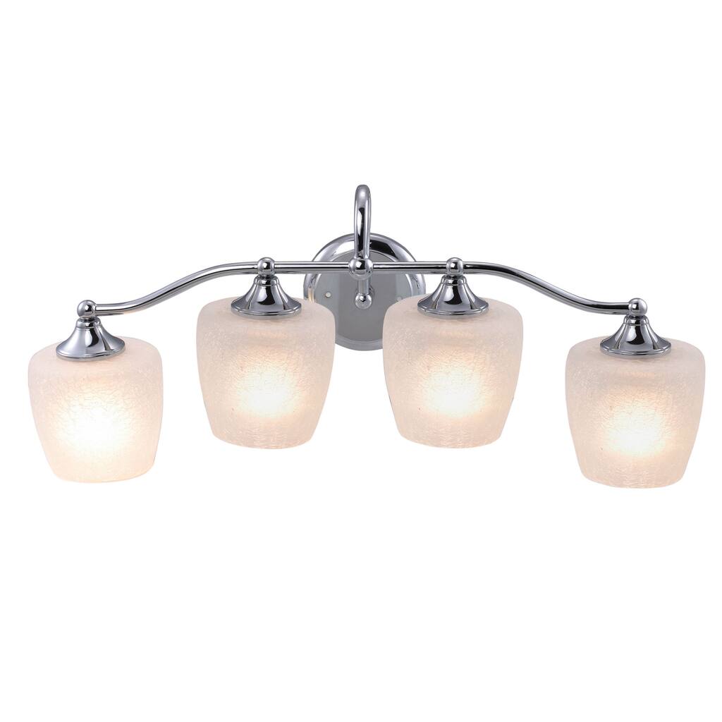 4-light Vanity with Crackle Fosted Glass Shades