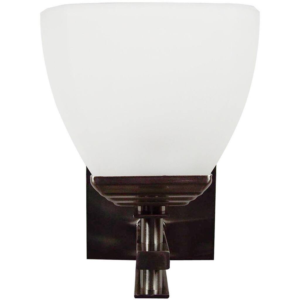 Single Light Bathroom Fixtures with Contemporary Curved Glass