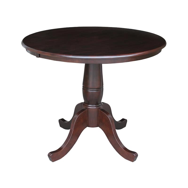 Copper Grove Karl 36-inch Round Top Pedestal Table - 29.1"H - Rich Mocha