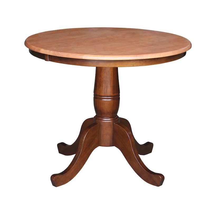 Copper Grove Karl 36-inch Round Top Pedestal Table - 29.1"H - Cinnamon/Espresso