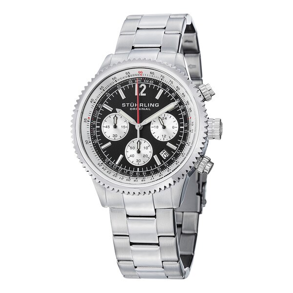 stuhrling men's stainless steel chronograph watch