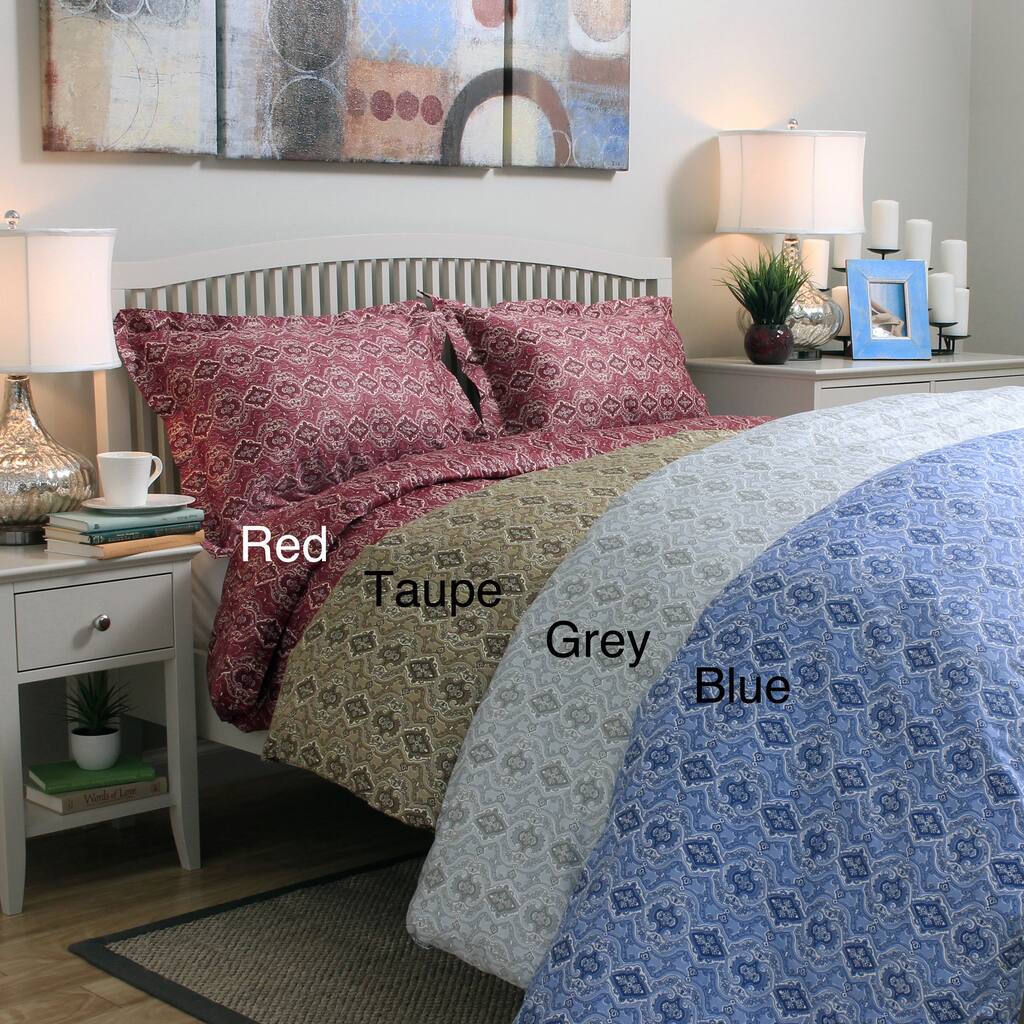 Lorena Paisley 300 Thread Count Cotton 3-piece Duvet Cover Set