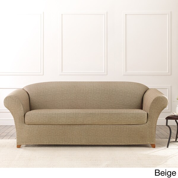 Shop Sure Fit Stretch Vintage Crosshatch Sofa Slipcover Free Shipping Today