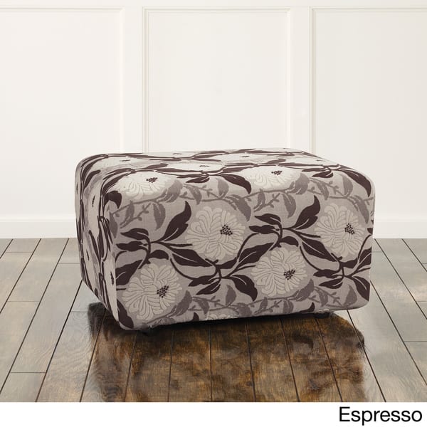 Sure Fit Stretch Dahlia Ottoman Slipcover Overstock 9290631