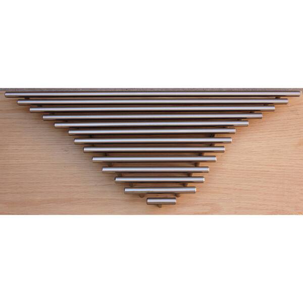 slide 4 of 6, GlideRite 7-inch Solid Stainless Steel Cabinet Bar Pulls (Pack of 10) 7.375 inches long with 5 inch screw spacing