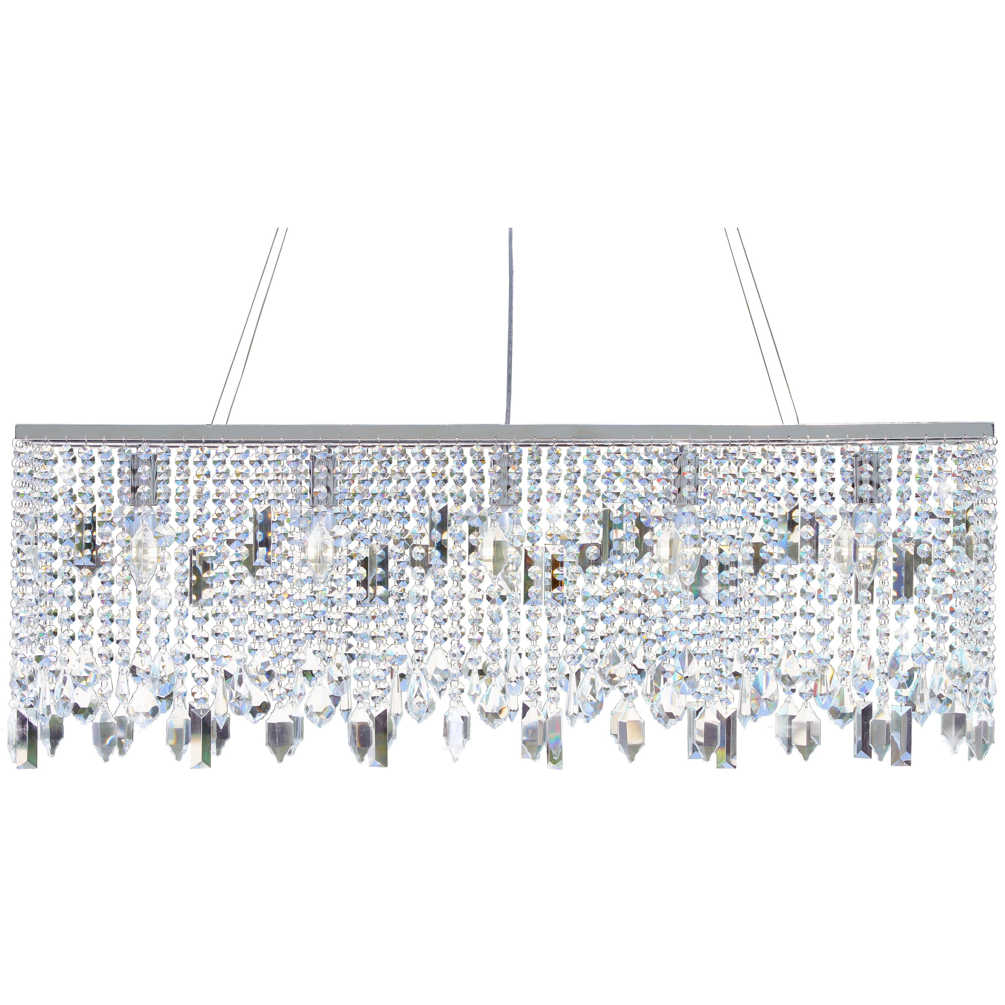 40 Inch Chrome Crystal Chandelier - 40 Inches (40-Inch Chrome Crystal Chandelier) - Chandeliers For Bedrooms by Overstock.com