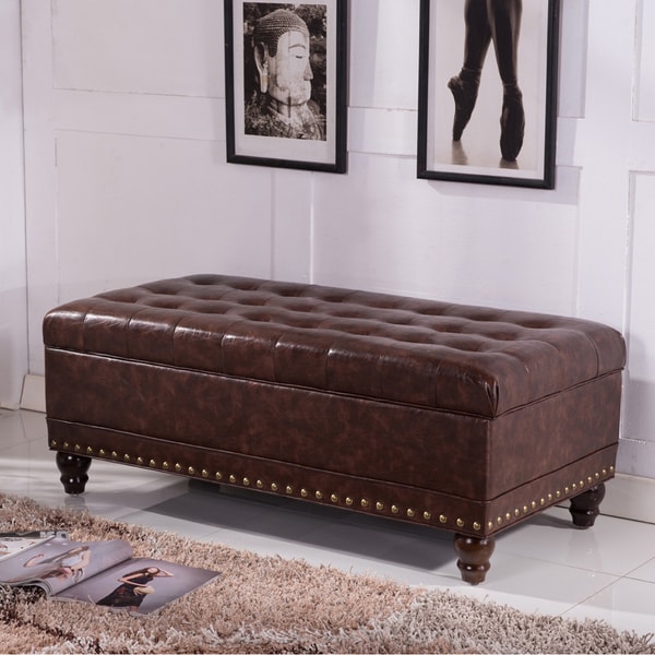 Shop Luxury Comfort Collection Classic Tufted Storage Bench Ottoman ...