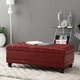 Luxury Comfort Collection Classic Burgundy Tufted Storage Bench Ottoman ...