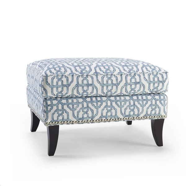 Safavieh Sahara Scolls Blue Square Storage Ottoman