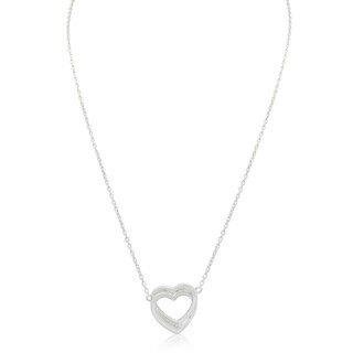 Gioelli Sterling Silver Full Glitter Heart Necklace - 17439127 ...