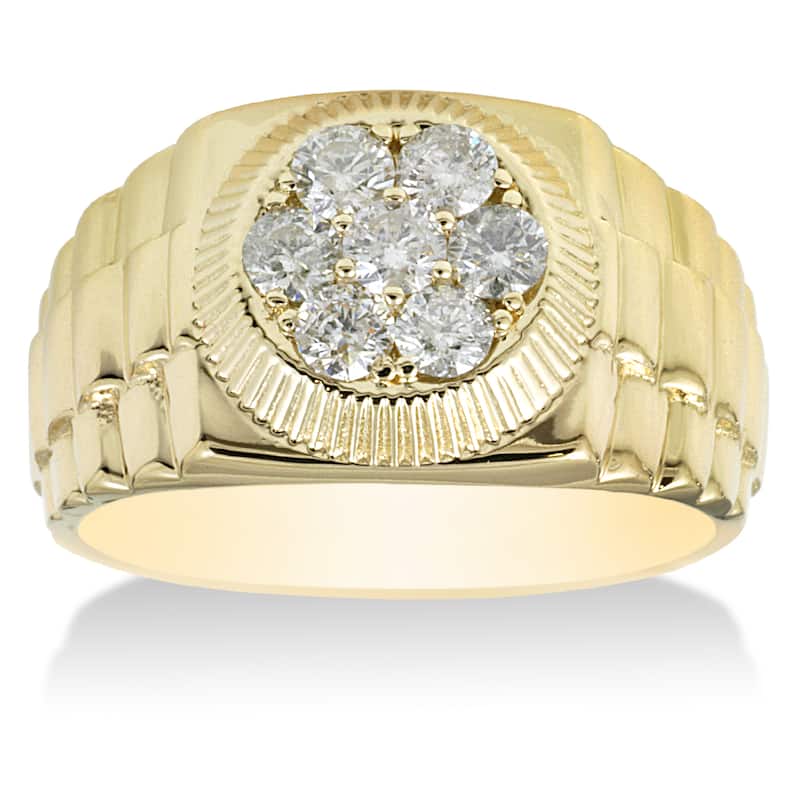14k Yellow Gold Mens 4/ 5ct TDW Diamond Ring - 6