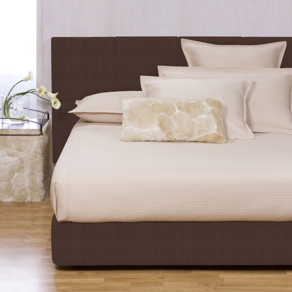 Tiled Headboard with Sterling Chocolate Boxspring Cover