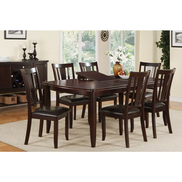 Ortaca Deep Brown Wood Finished 7-piece Dining Set