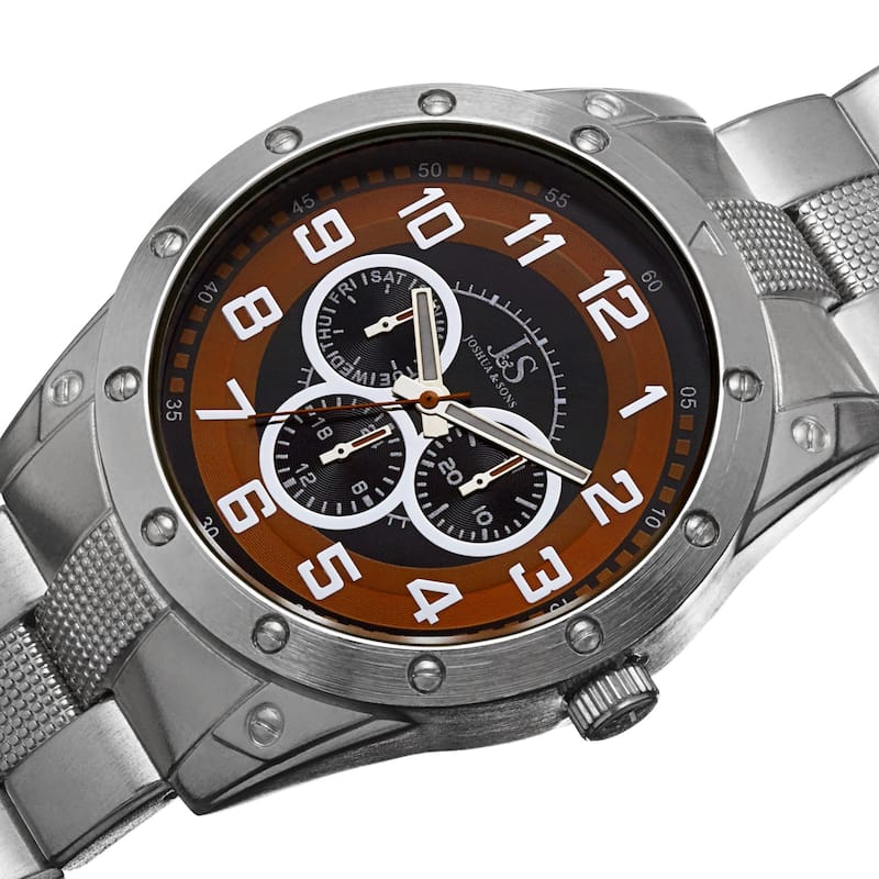 Joshua & Sons Men's Quartz Multifunction Strap/Bracelet Watch Set
