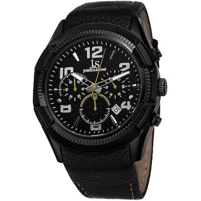 Joshua & Sons Men's Chronograph Leather Strap Watch
